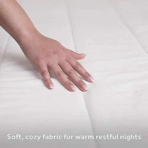 Queen White Heated Mattress Pad H221
