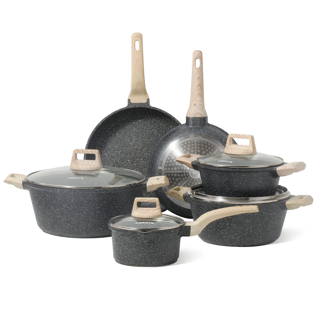 10 Pcs Nonstick Granite Stone Cookware Set U593902