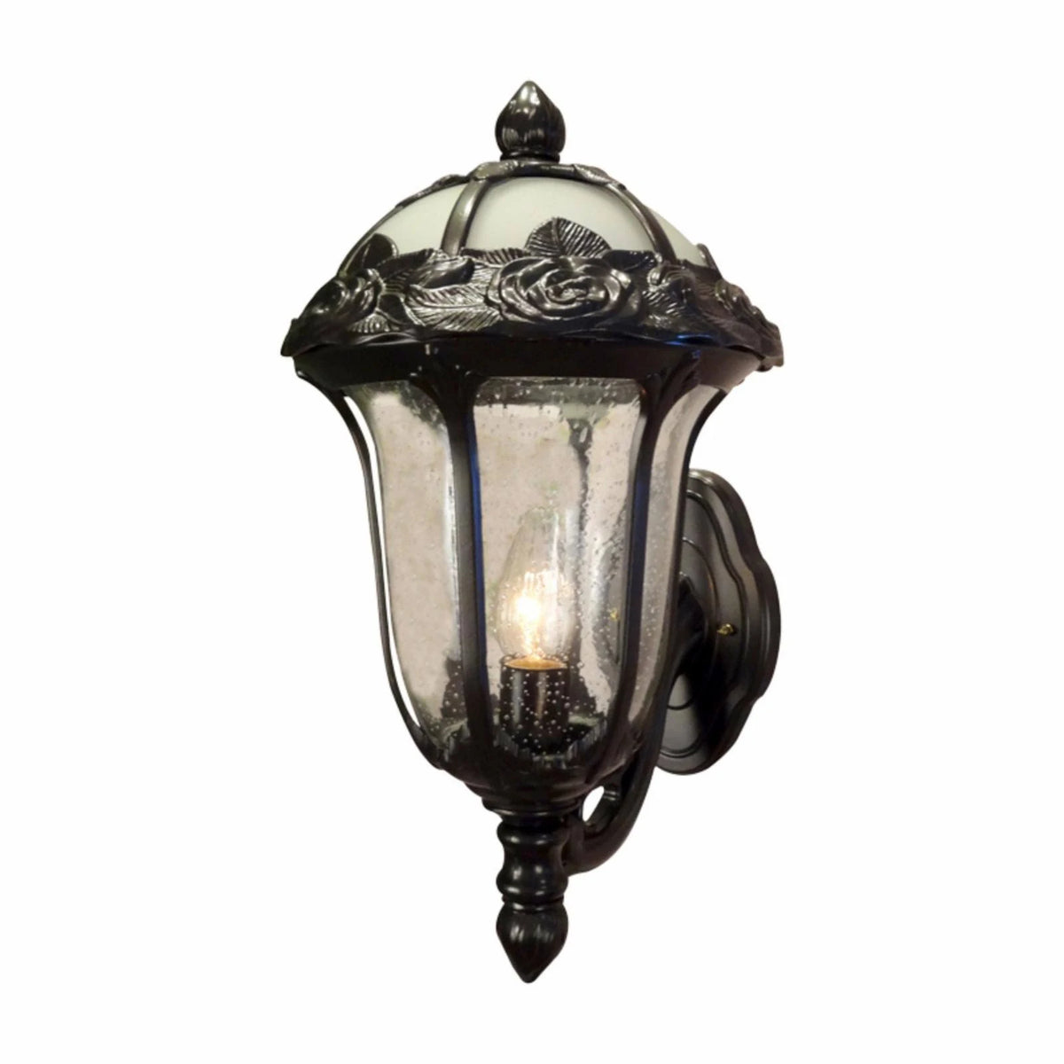 Small Bottom Mount Light with Seedy Glass Oil Rubbed Bronze Q477