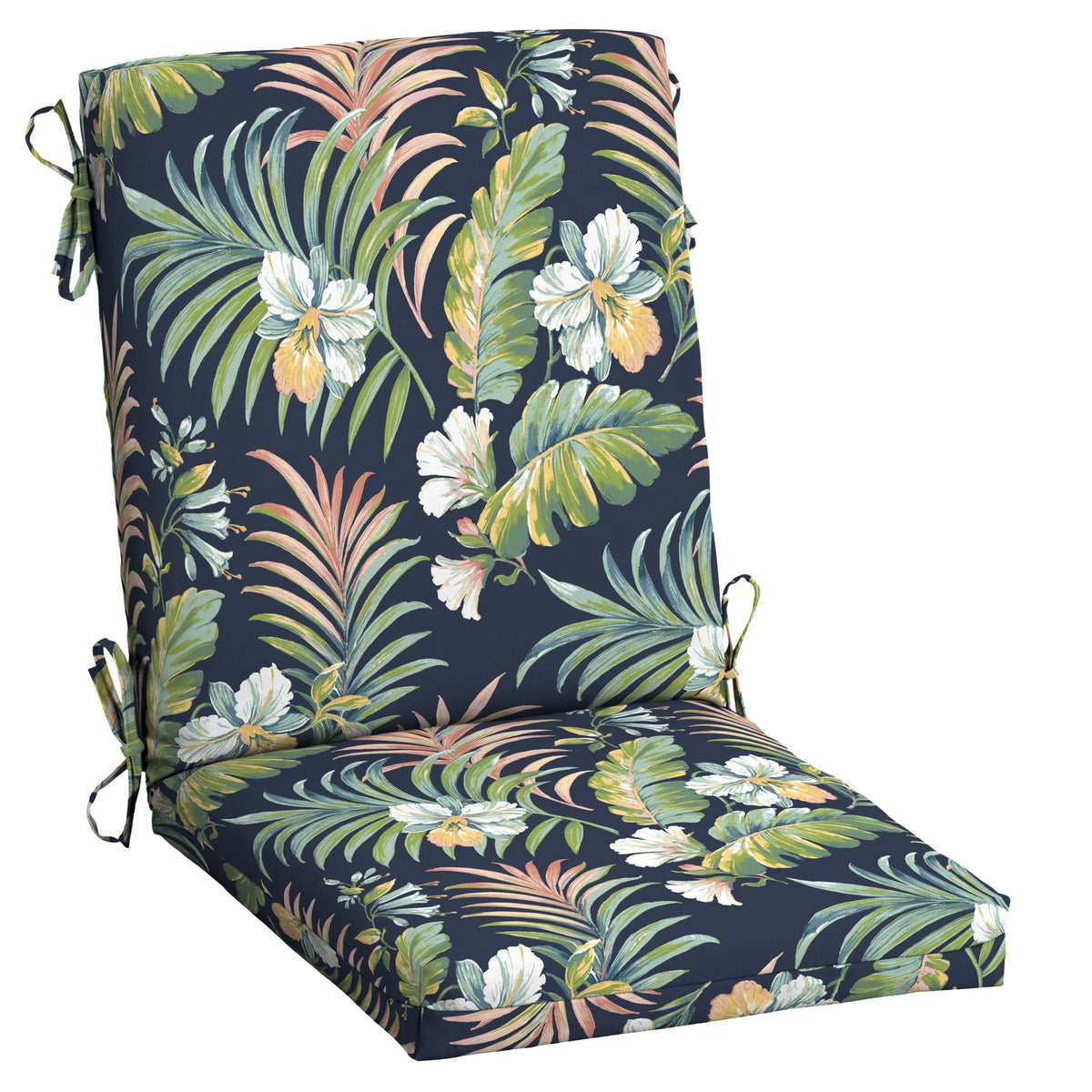 Blue Tropical Outdoor Dining Chair Cushion 20 x 20 D881346