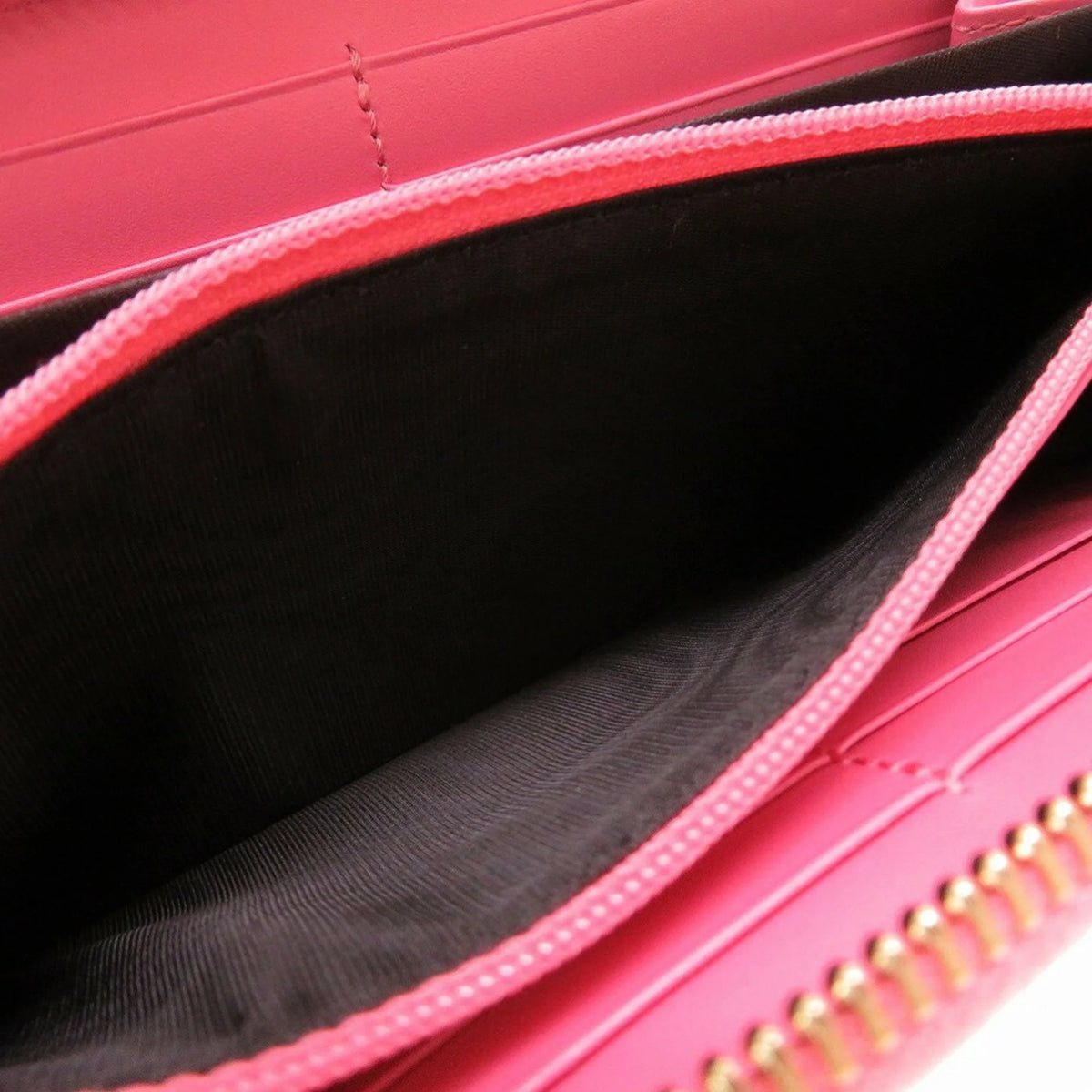 Pre-Owned Pink Leather Round Wallet Purse X450717