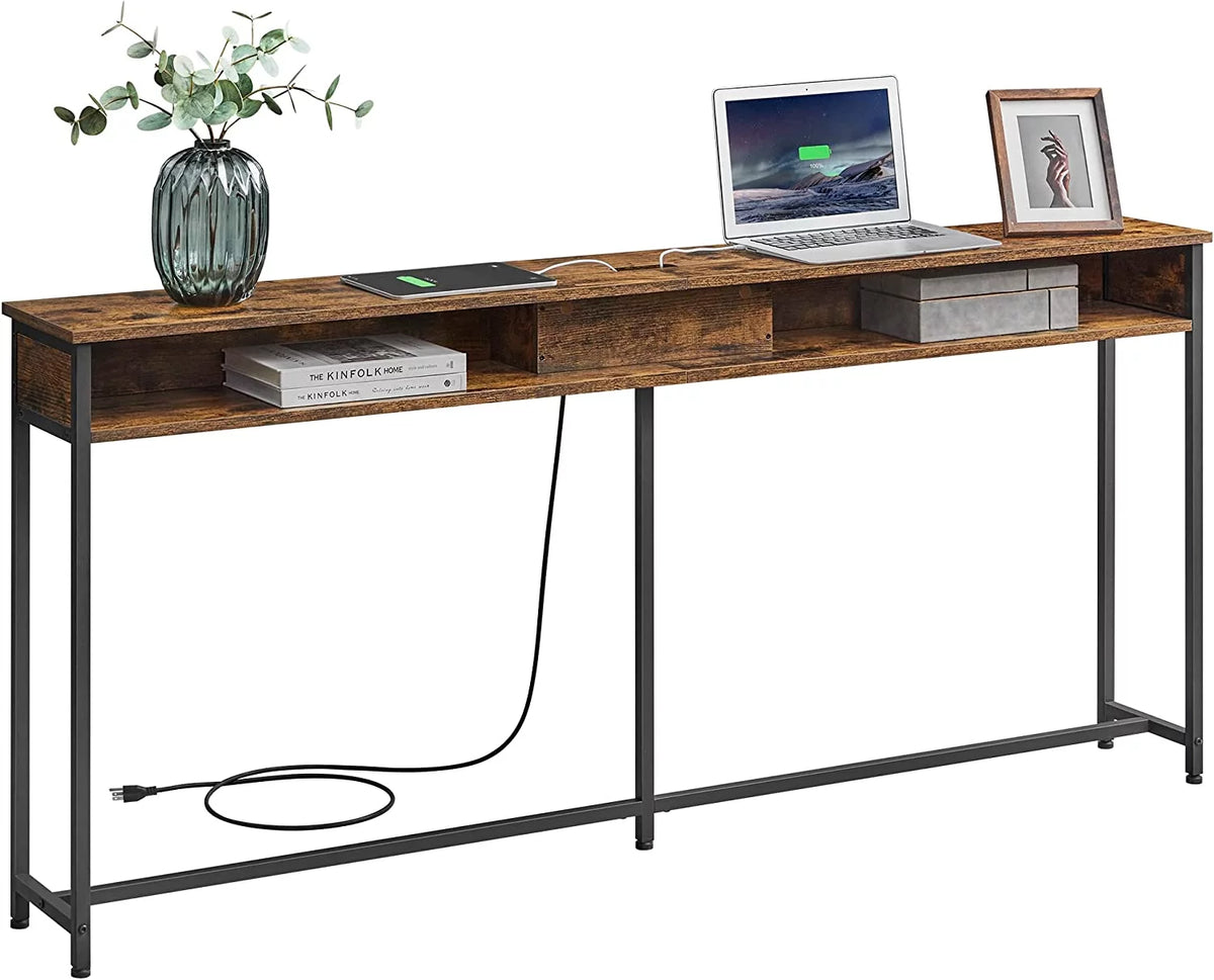 Narrow Console Table with 2 Outlet and 2 USB Ports O63400