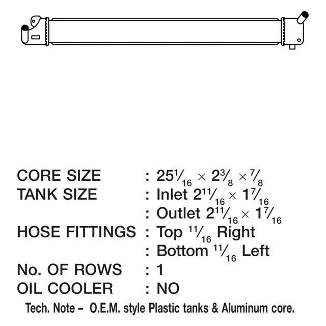 1 Row Plastic Tank Aluminum Core Drive Motor Inverter Cooler B477