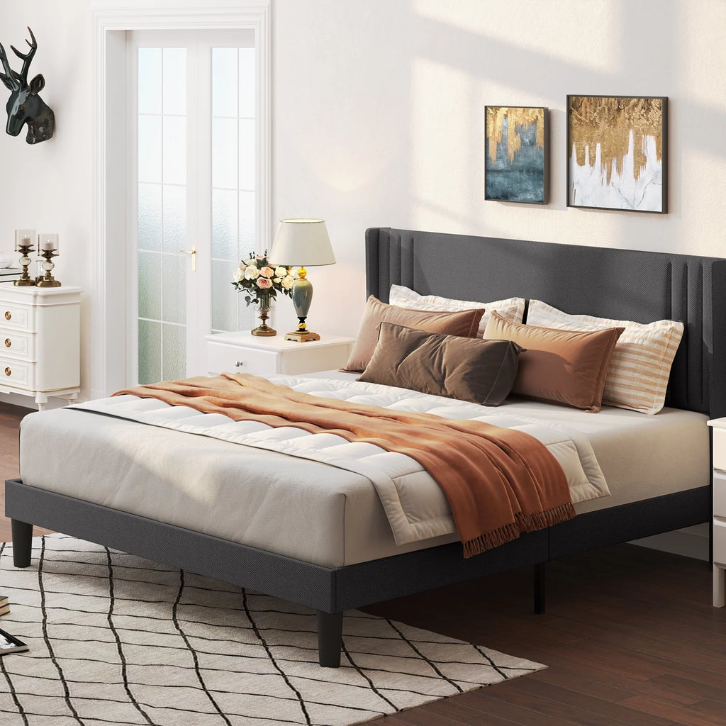 Queen Size Fabric Upholstered Bed Frame D3629