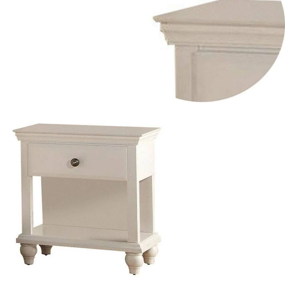 White Full Size 6pc Bedroom Furniture Set with Dresser Mirror Nightstand Chest and Tufted Headboard Y5690