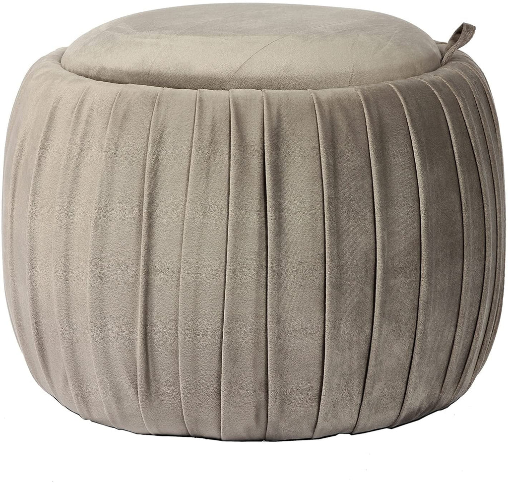 Grey Round Storage Ottoman Z9150