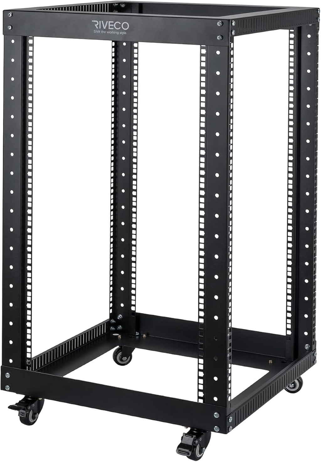 18U Open Frame Server Rack with Brake Casters H704772