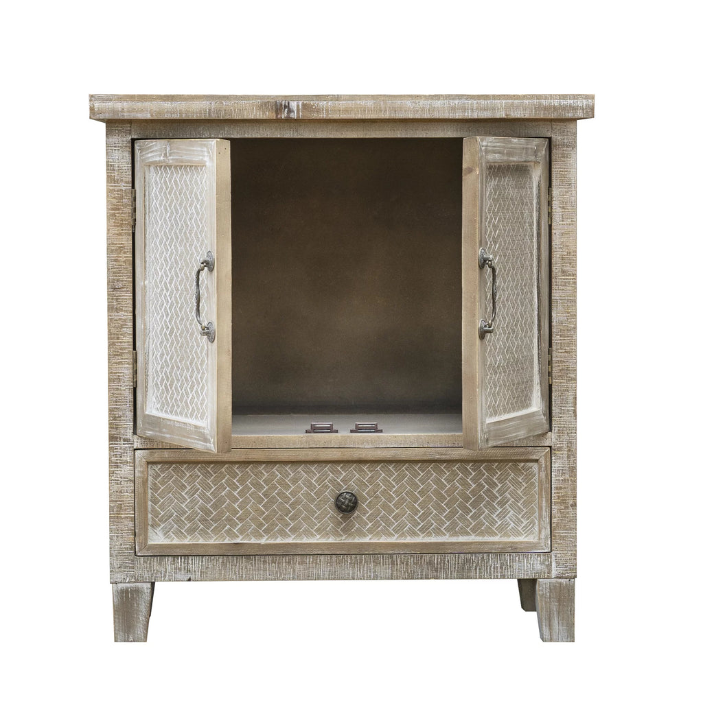 Weathered Wood Cabinet with 1 Drawer and 2 Doors C357323