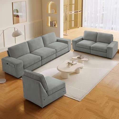 100" Chenille Fabric Modular Sofa with Seats Storage M592