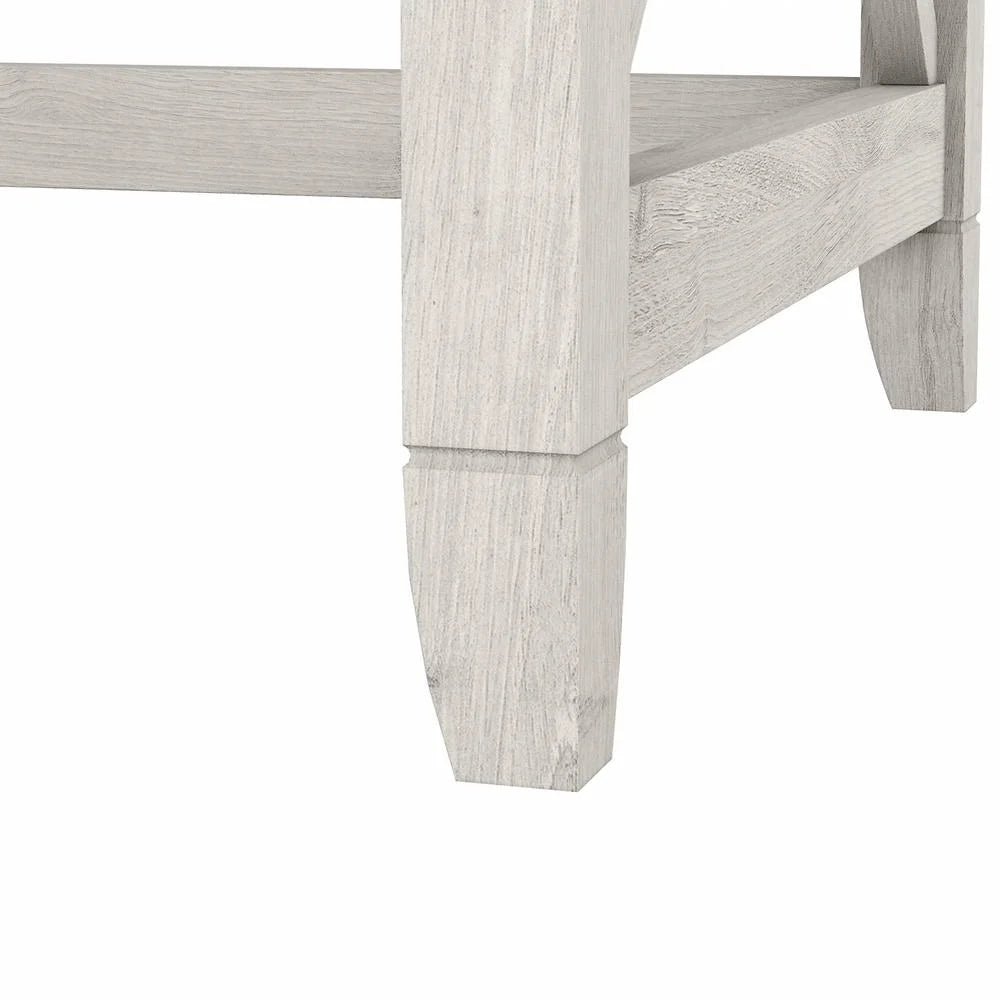 White Oak Engineered Wood Writing Desk with Tufted Chair V165765