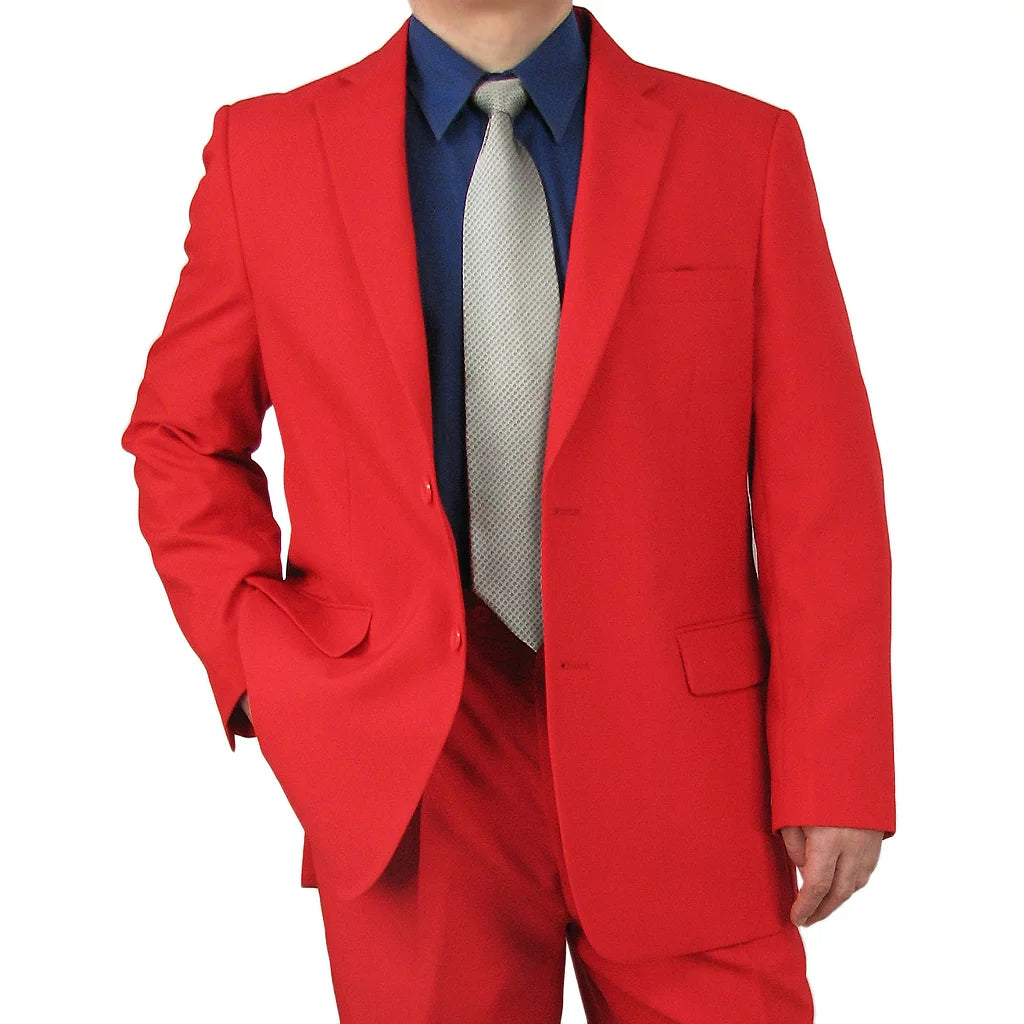 Men's Regular Fit 2pc Dress Suit Red 40L B8435