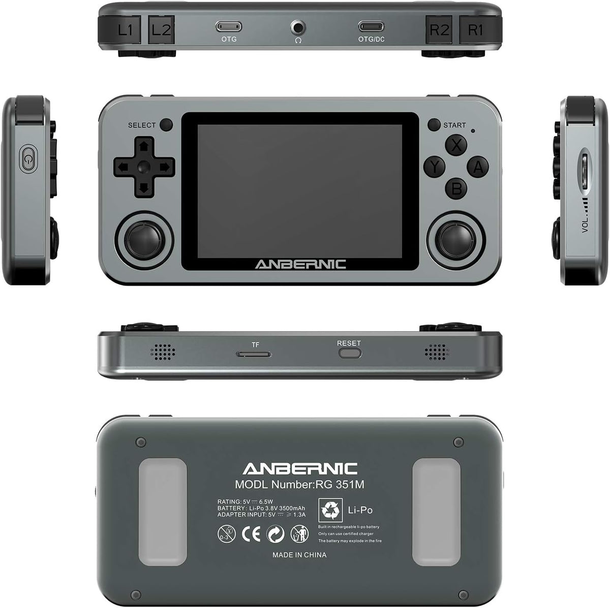 Handheld Game Console with 64G TF Card 3.5 inch IPS Screen A6597