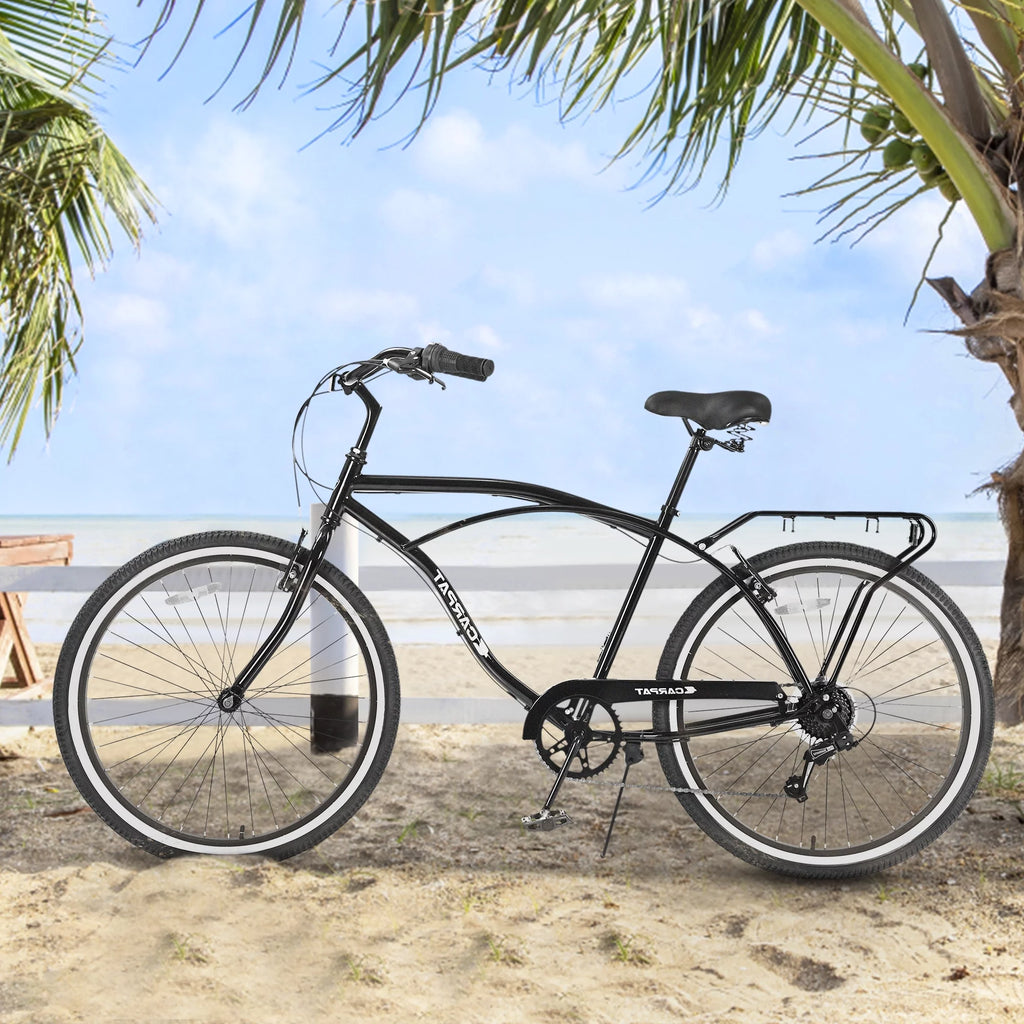 26 inch 7 Speed Black Cruiser Bike V265