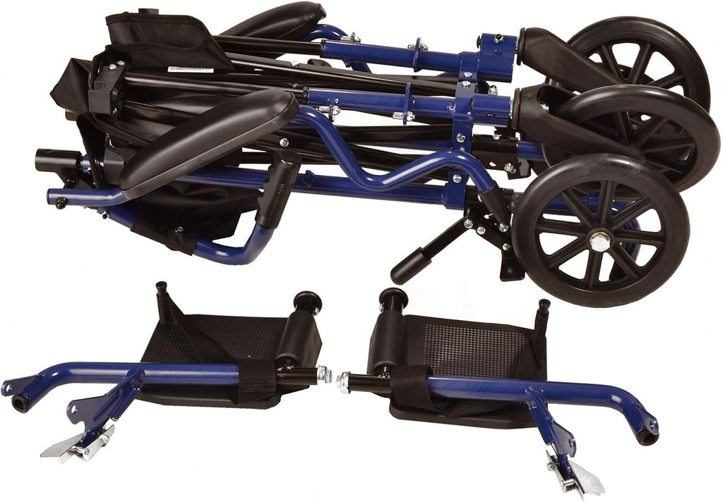 Super Lightweight Folding Travel Wheelchair with Height Adjustable Footrests L794934
