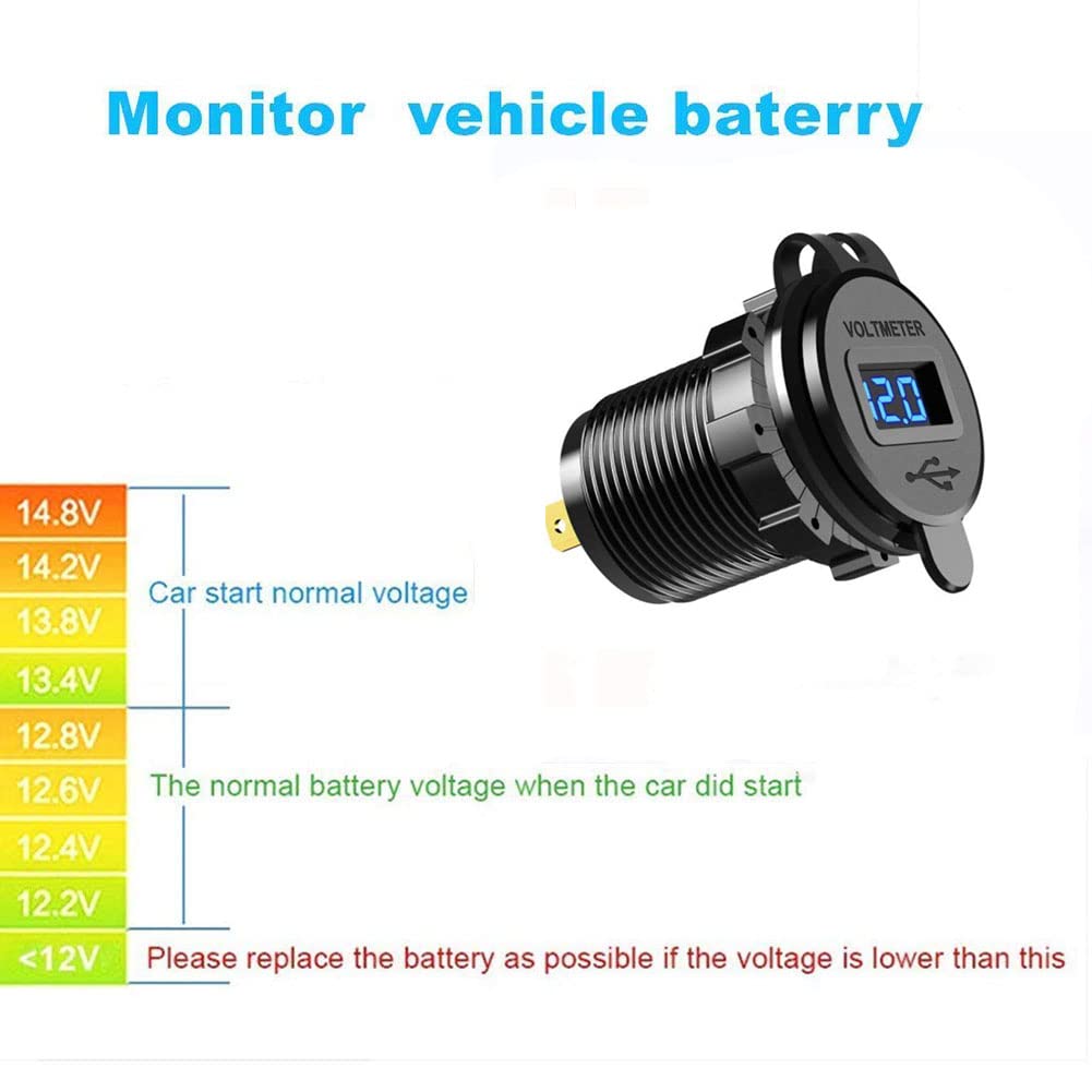 6 Gang Marine Switch Panel with Dual USB Charger Voltmeter Waterproof 12V-24V DC S5817
