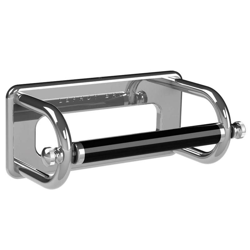 Classic Loo Roll Holder with Black Bar O5037