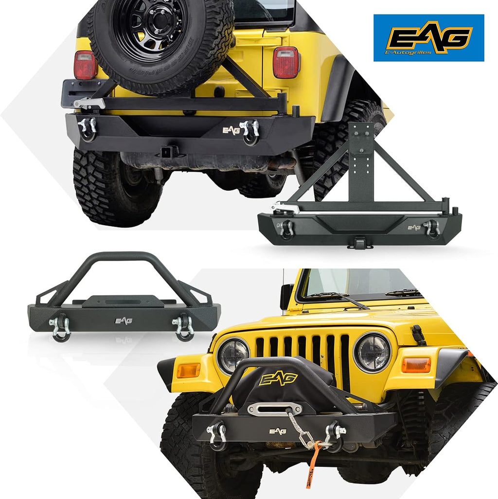 Heavy Duty Front and Rear Bumper with Tire Carrier Combo E36909
