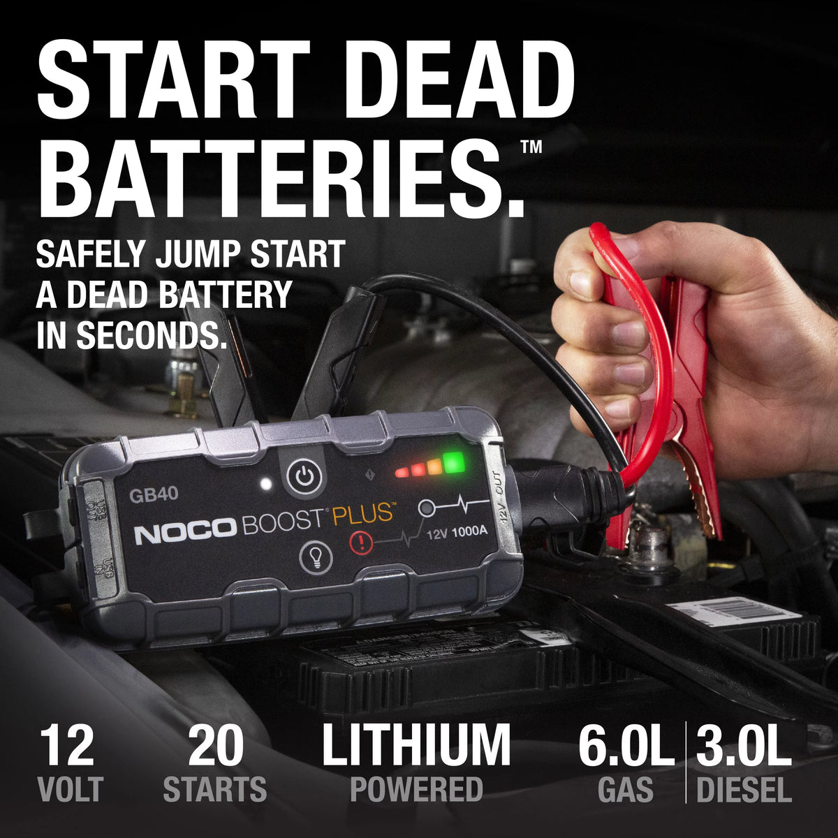 1000A 12V Portable Lithium Jump Starter Q153135