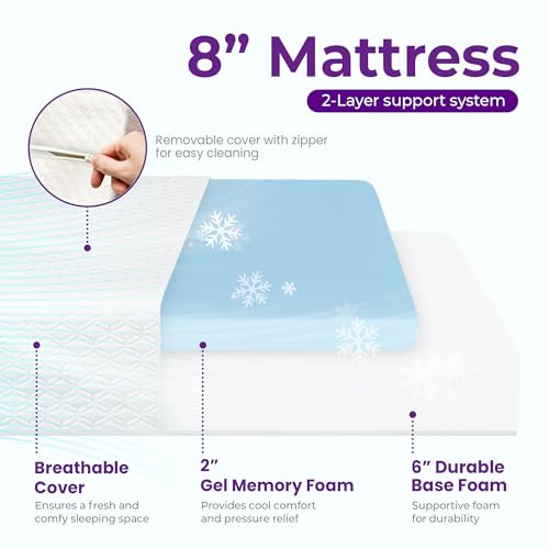 8 Inch Full Cooling Gel Memory Foam Mattress G614