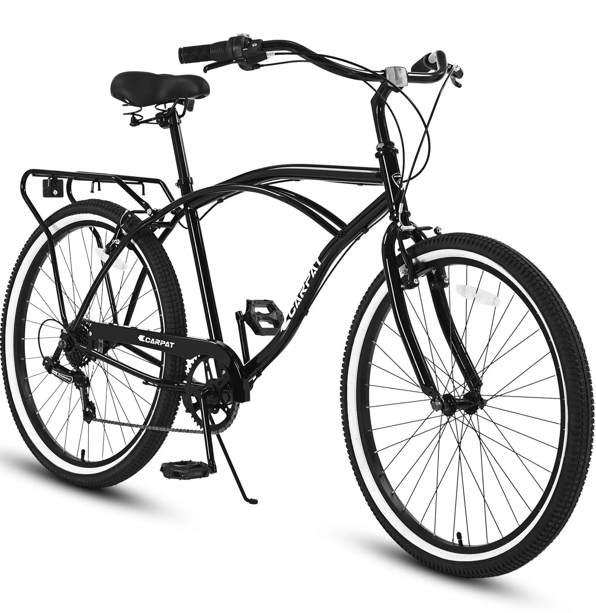 26 inch 7 Speed Black Cruiser Bike V265