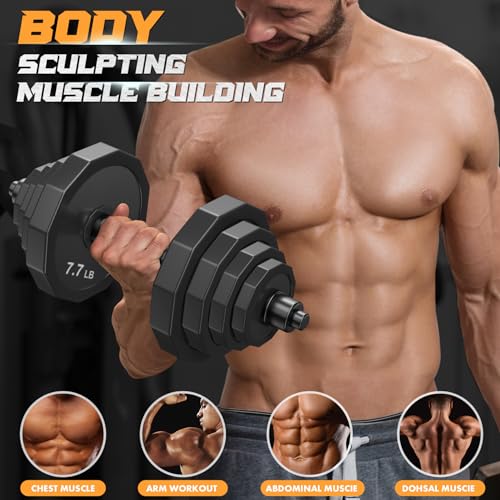 Adjustable Dumbbell Set with Solid Steel and Connector W6096