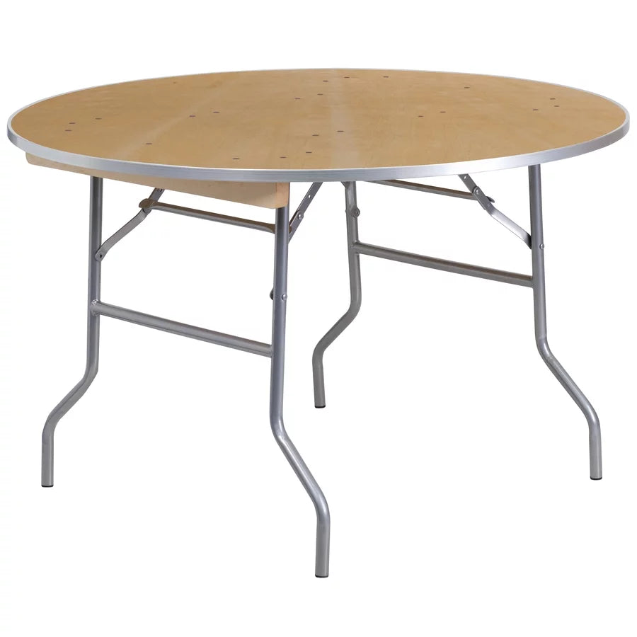 4-Foot Round Heavy Duty Birchwood Folding Banquet Table M286