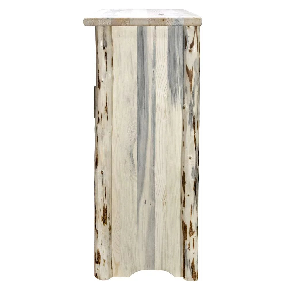 Wood Accent Cabinet with Engraved Moose in Natural S70206