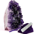 Amethyst Crystal Rock Cluster 0.5 to 1 lbs Natural Edge Flat Bottom Z4095