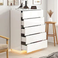 Black 5 Drawer Tall Dresser V794