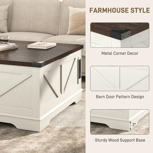 40” Lift Top Coffee Table with Power Outlets and Hidden Storage C9918