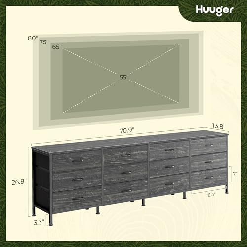 70 Inch 12 Fabric Drawer Dresser F2540