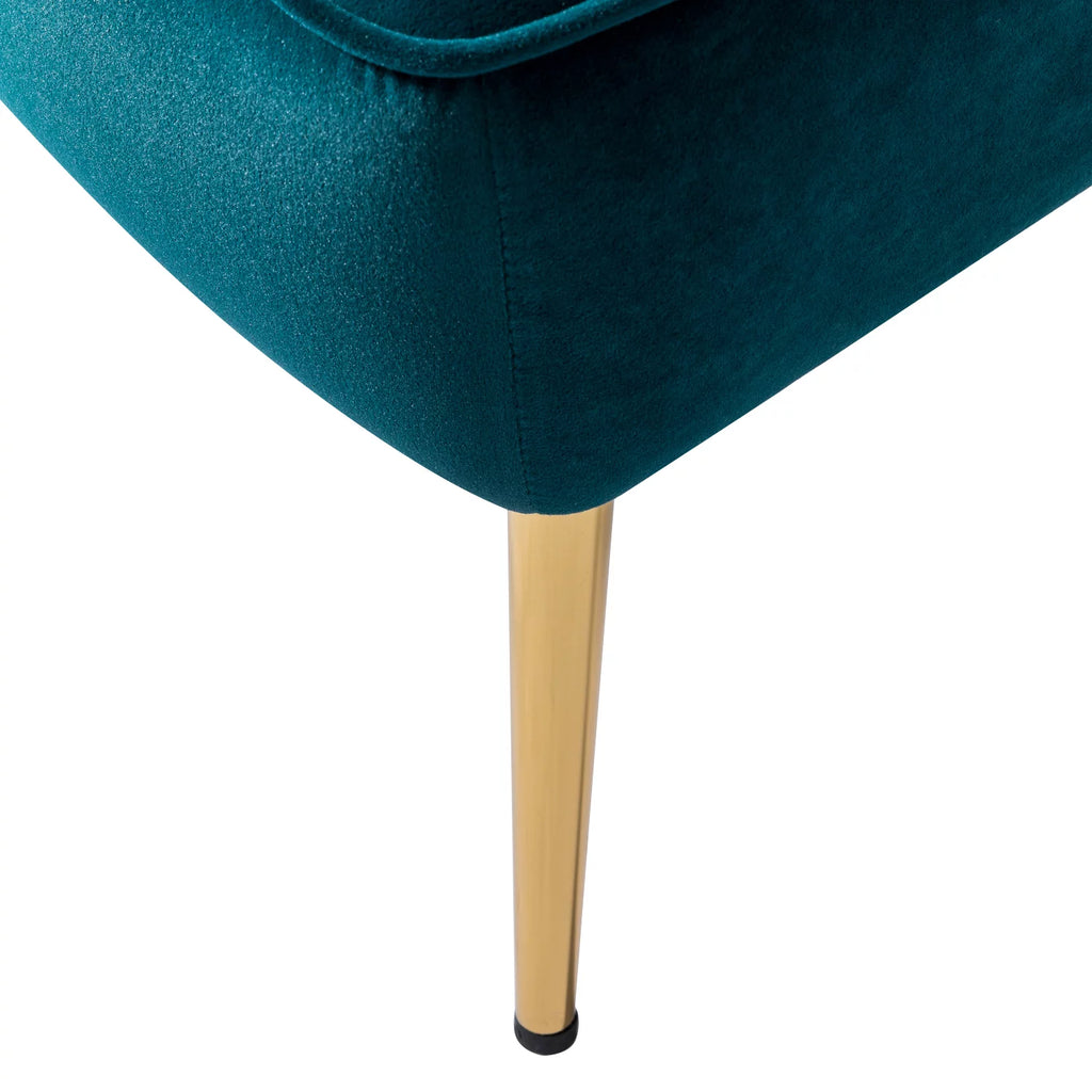 Teal Velvet Armless Accent Chair F246
