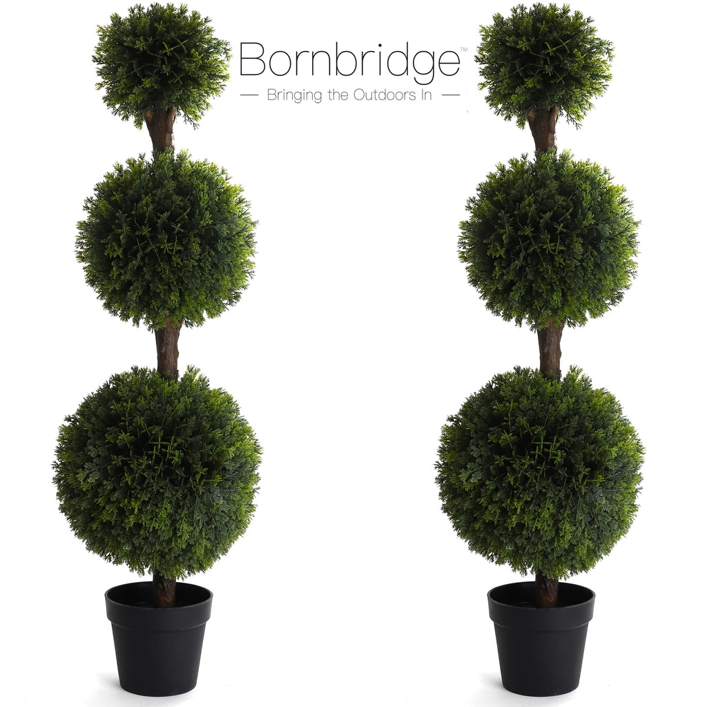 Artificial 4' Topiary Ball Tree 2 Pack F90559