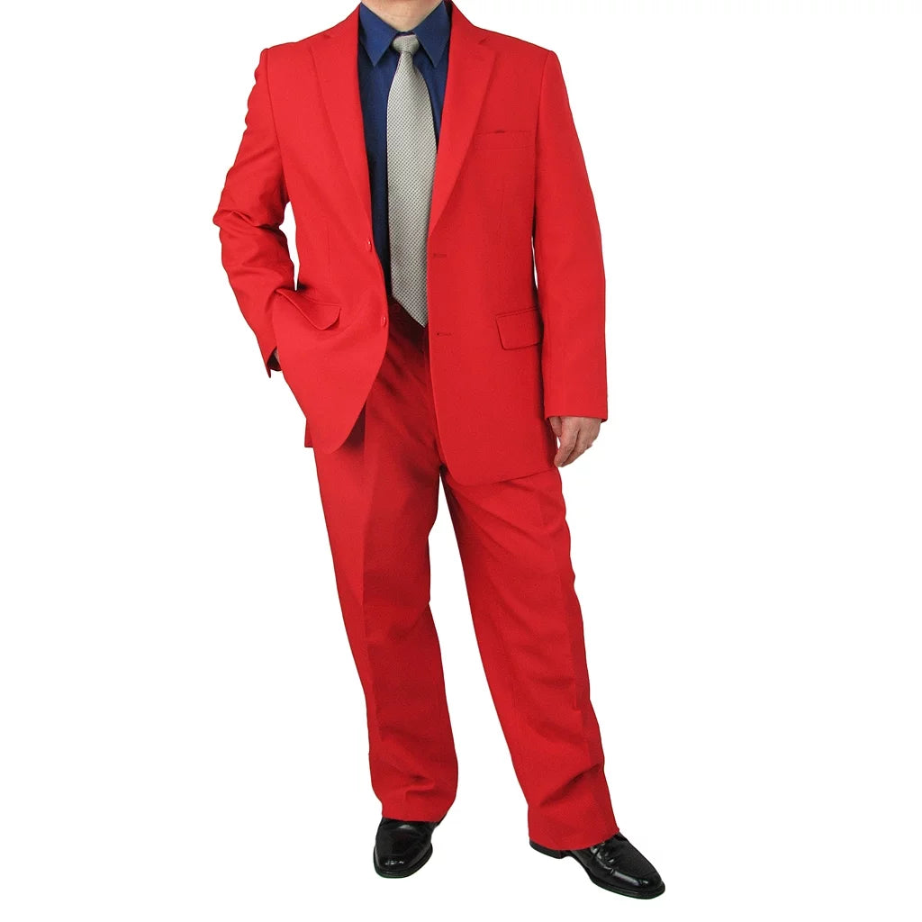 Men's Regular Fit 2pc Dress Suit Red 40L B8435