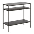 Blackened Bronze Side Table with Metal Shelves W373