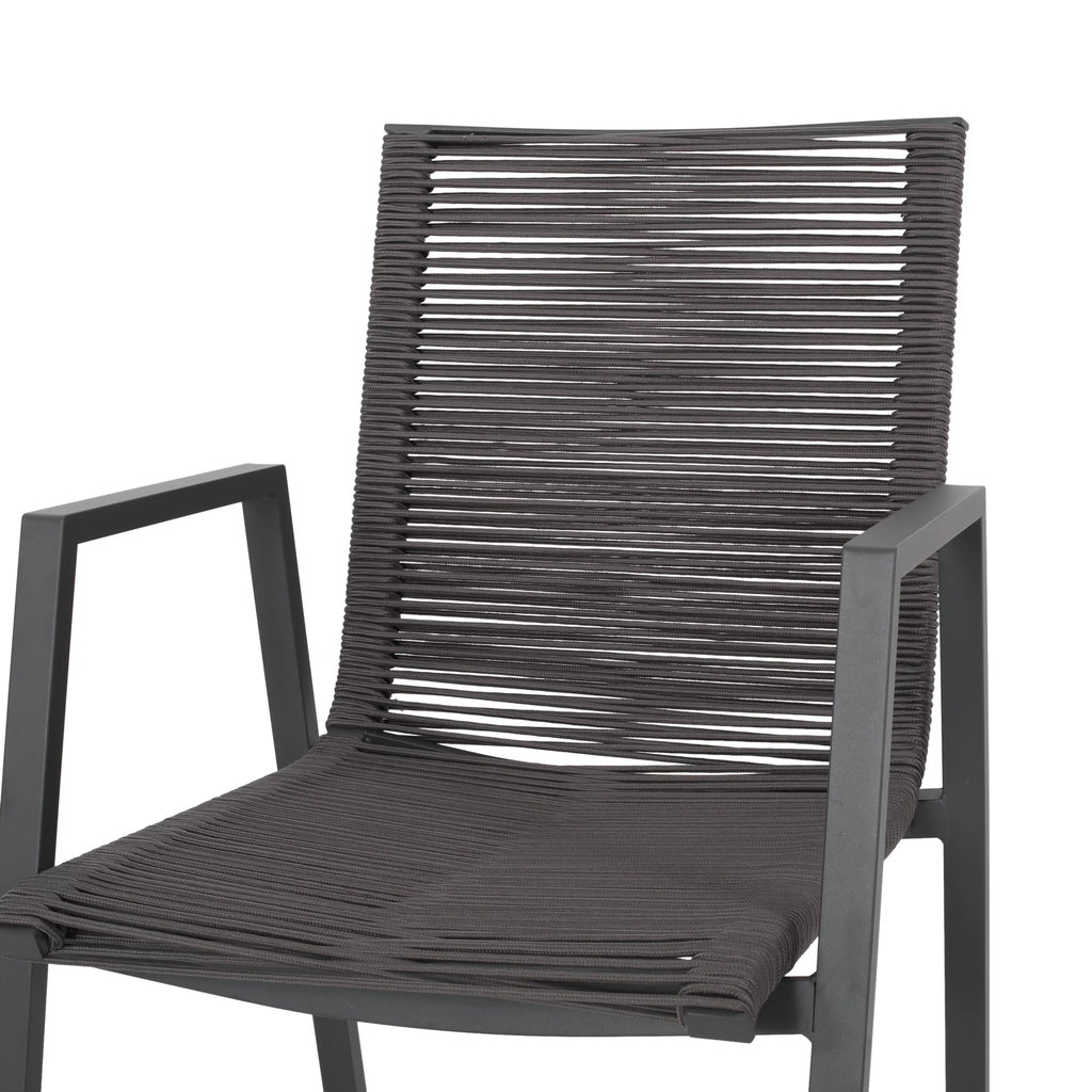 6 Seater Aluminum Dining Set with Tempered Glass Top N1902