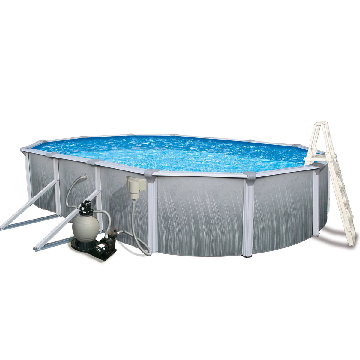 12-ft x 24-ft Oval 52-in Deep Metal Wall Swimming Pool O486