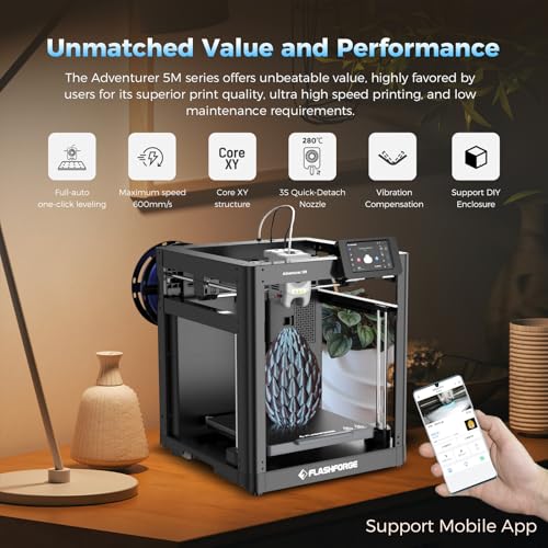 3D Printer with Auto Leveling, 600mm/s High Speed, 220x220x220mm D96666
