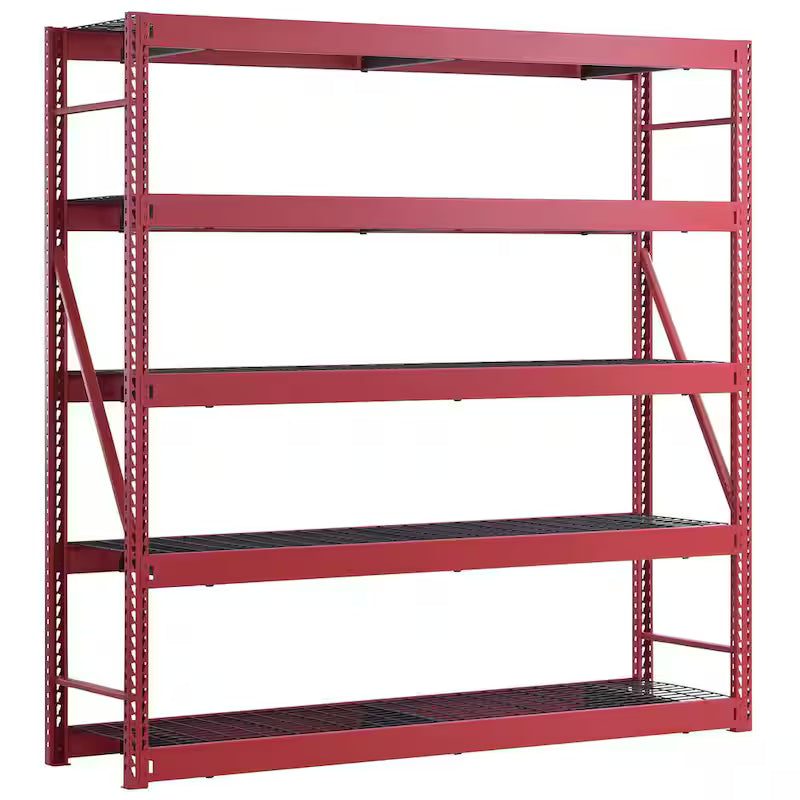 5-Tier Steel Garage Storage Shelving Unit in Red B237775