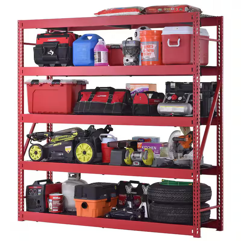 5-Tier Steel Garage Storage Shelving Unit in Red B237775