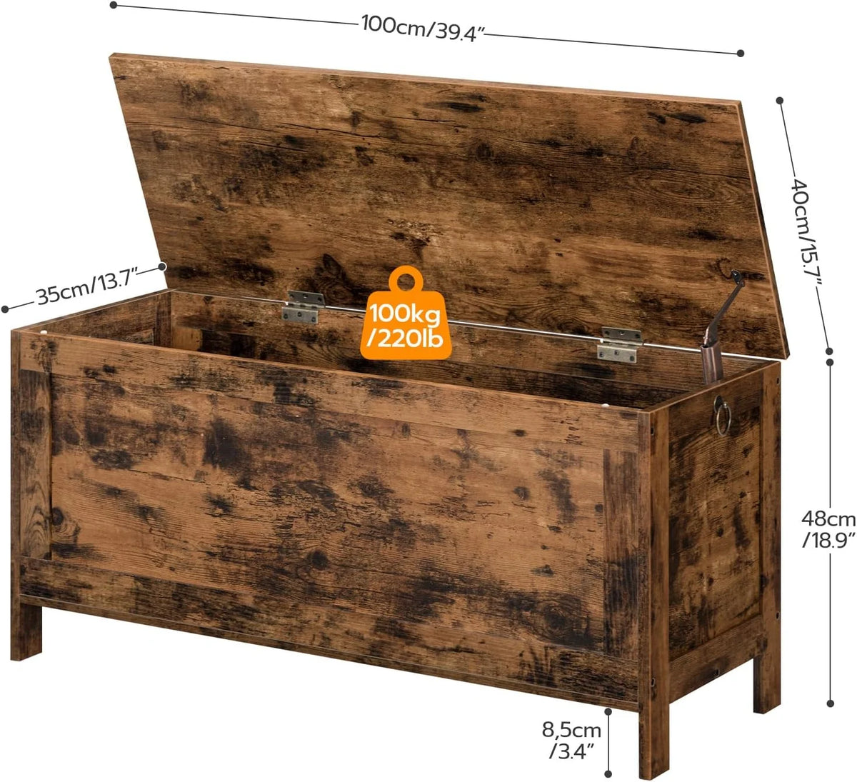Rustic Brown Storage Chest X634
