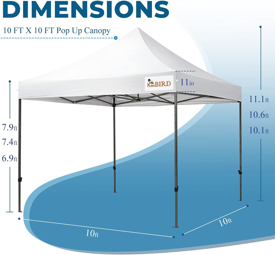 10'x10' Heavy Duty Waterproof Pop Up Canopy Tent with Roller Bag O33644