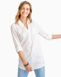 Long Sleeve Seersucker Tunic Top Y3717