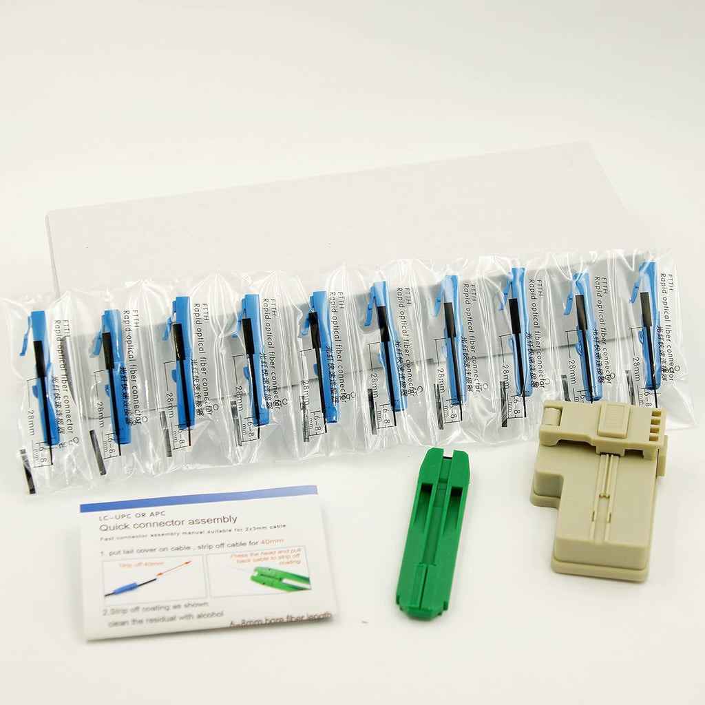 100pcs LC UPC Fiber Optic Quick Connector Single Mode 9/125 Q33460