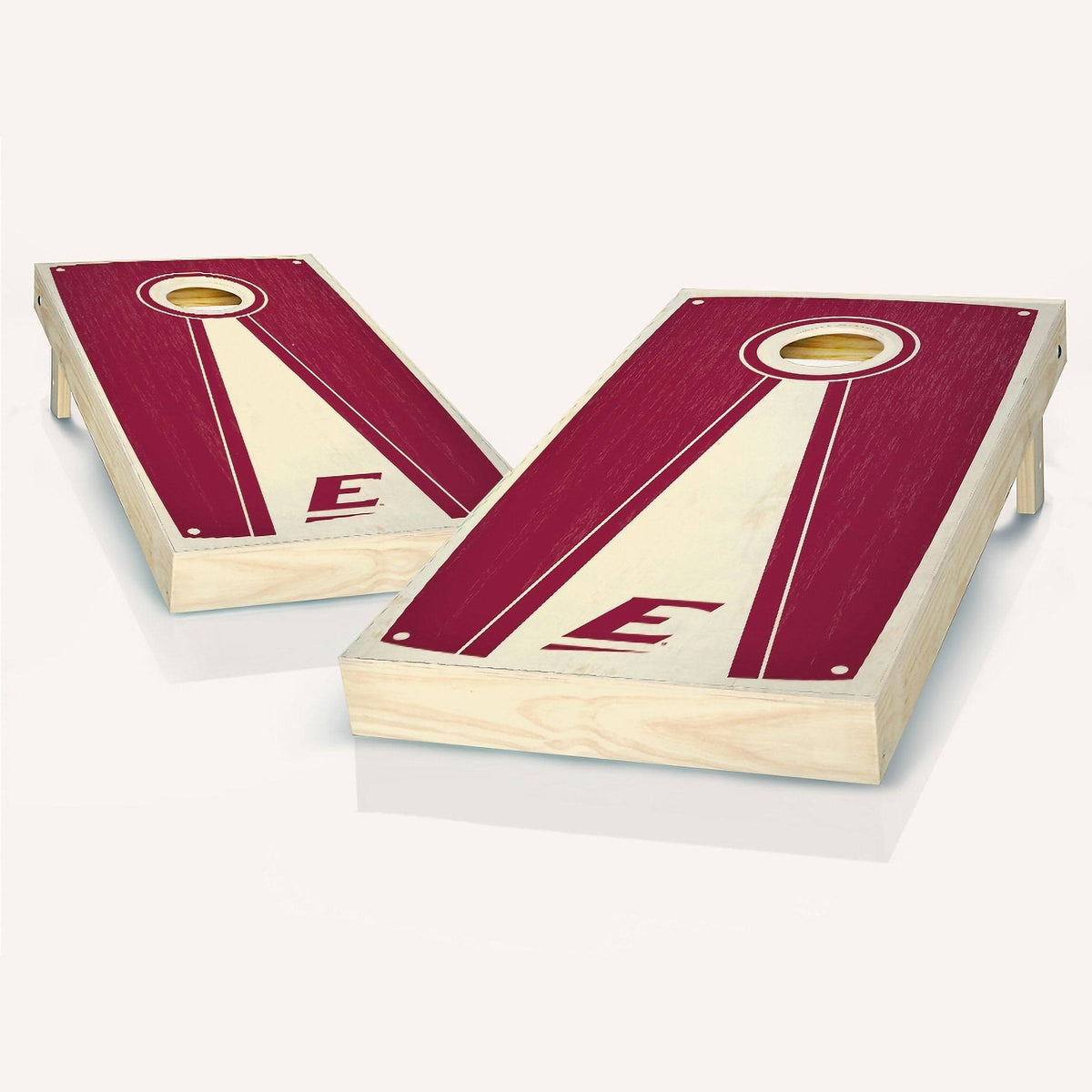 Stained Pyramid Cornhole Board Set with 8 Team Logo Bags W404