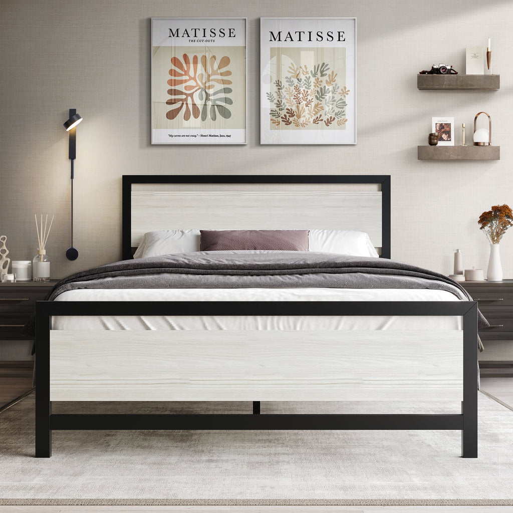 Twin Metal Platform Bed Light Grey S87057