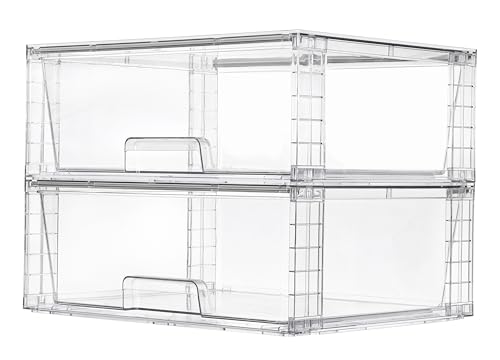 2 Pack Stackable Clear Acrylic Storage Drawers L8280