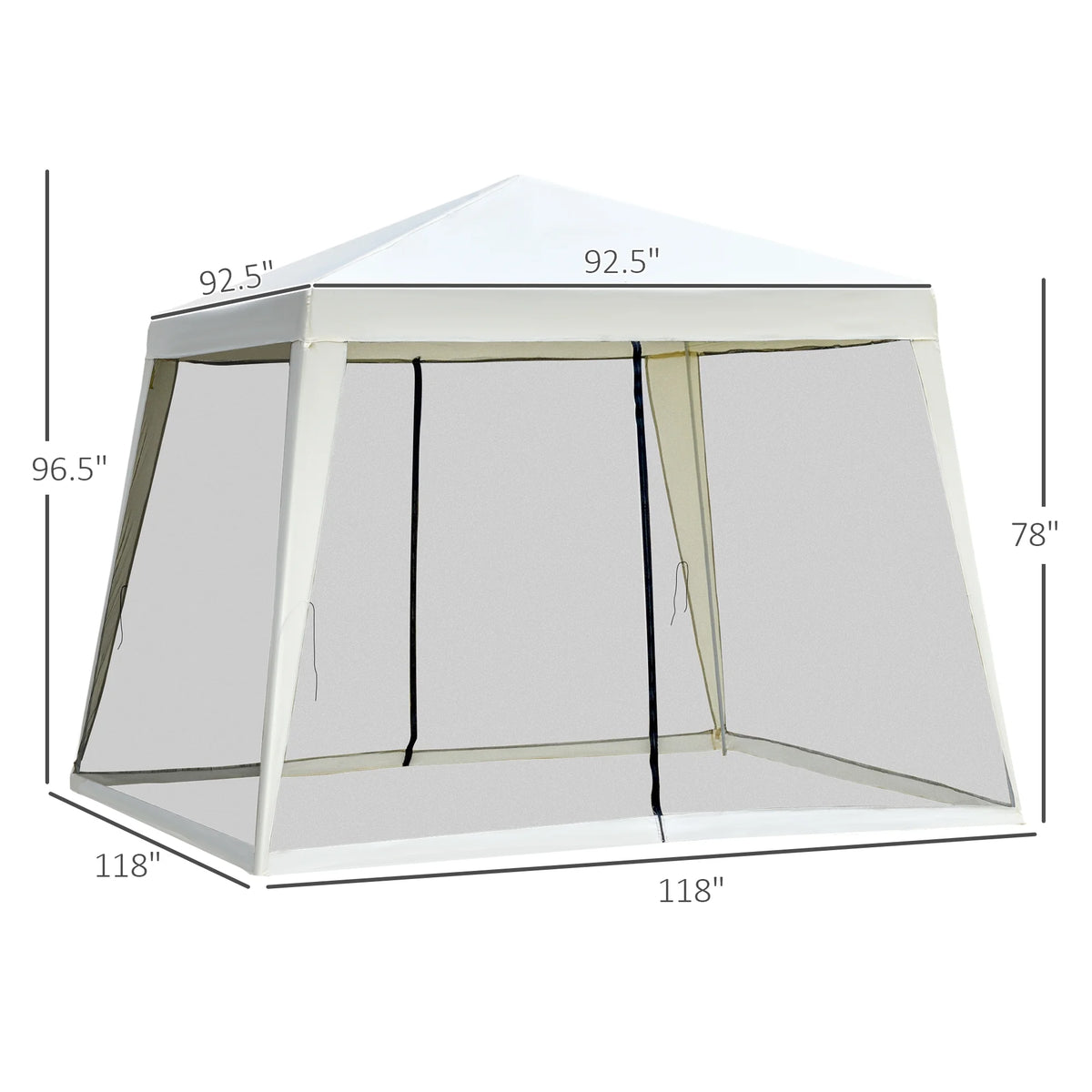 10' x 10' Folding Slant Leg Screened Canopy Tent with Mesh Sidewalls T19605