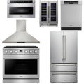 36 Gas Range, Range Hood, Refrigerator, Dishwasher, Microwave and Wine Cooler Q782