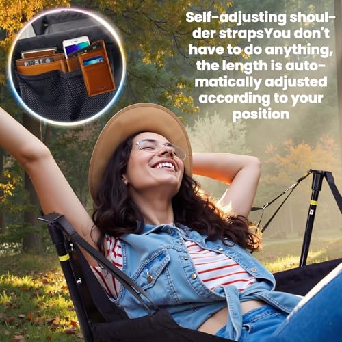 Black Gray Swivel Reclining Camping Chair W66651